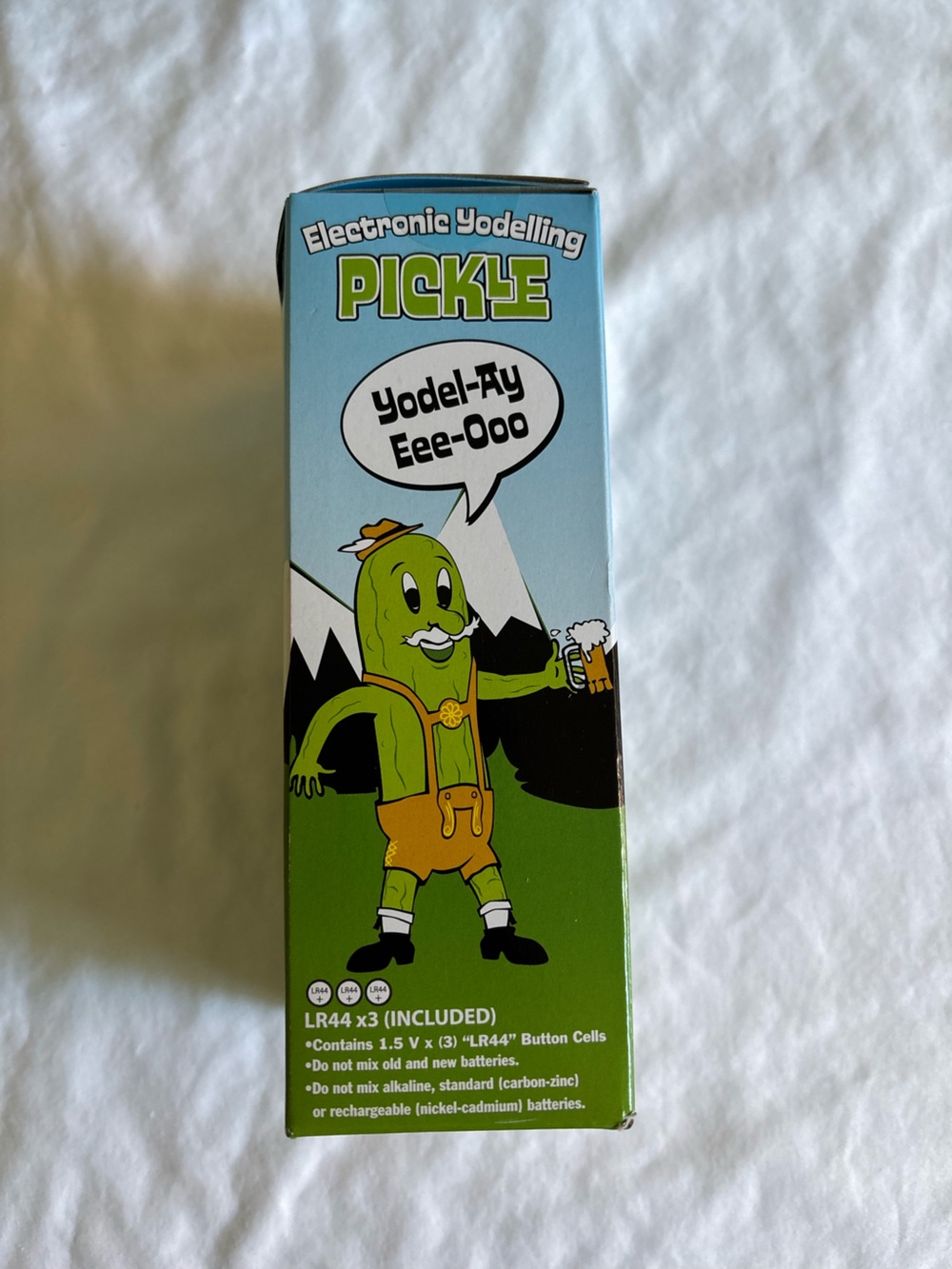 Yodeling pickle -white elephant gift